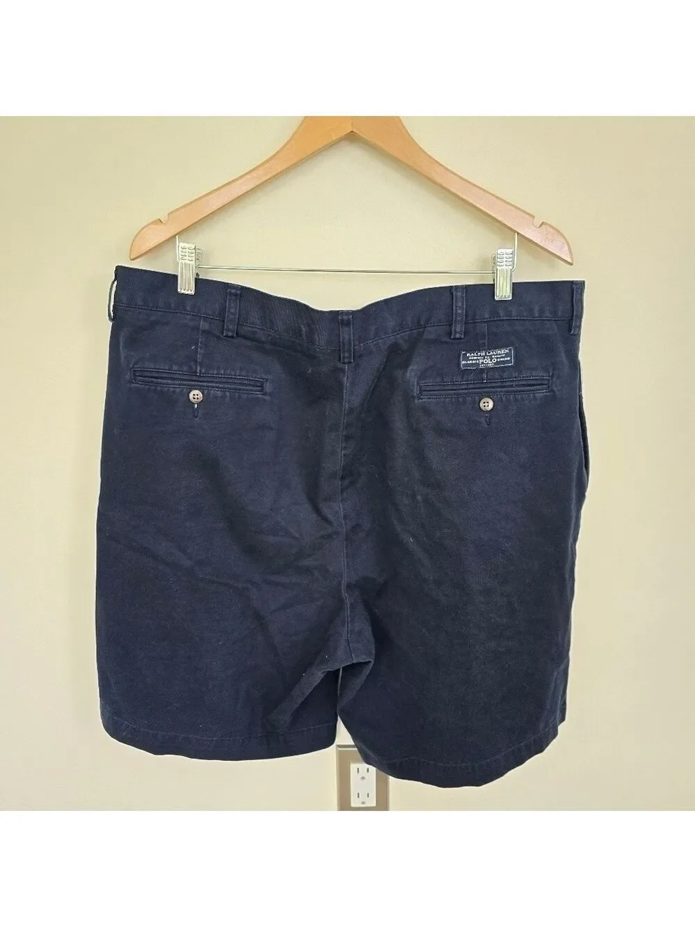 Polo by Ralph Lauren Navy Blue Four Pocket Classic Pleated Tyler Shorts Size 40